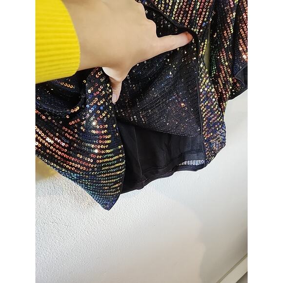 NWT GRACE KARIN Women’s Sequin Top 3/4 Slit Sleeve Party Top Small MSRP$50 - Picture 5 of 7